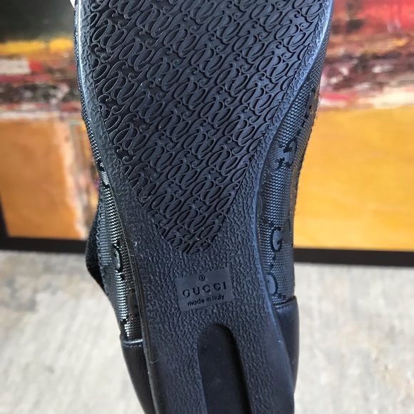 Gucci Black GG Logo flats Size 7.5 G - Picture 14 of 16